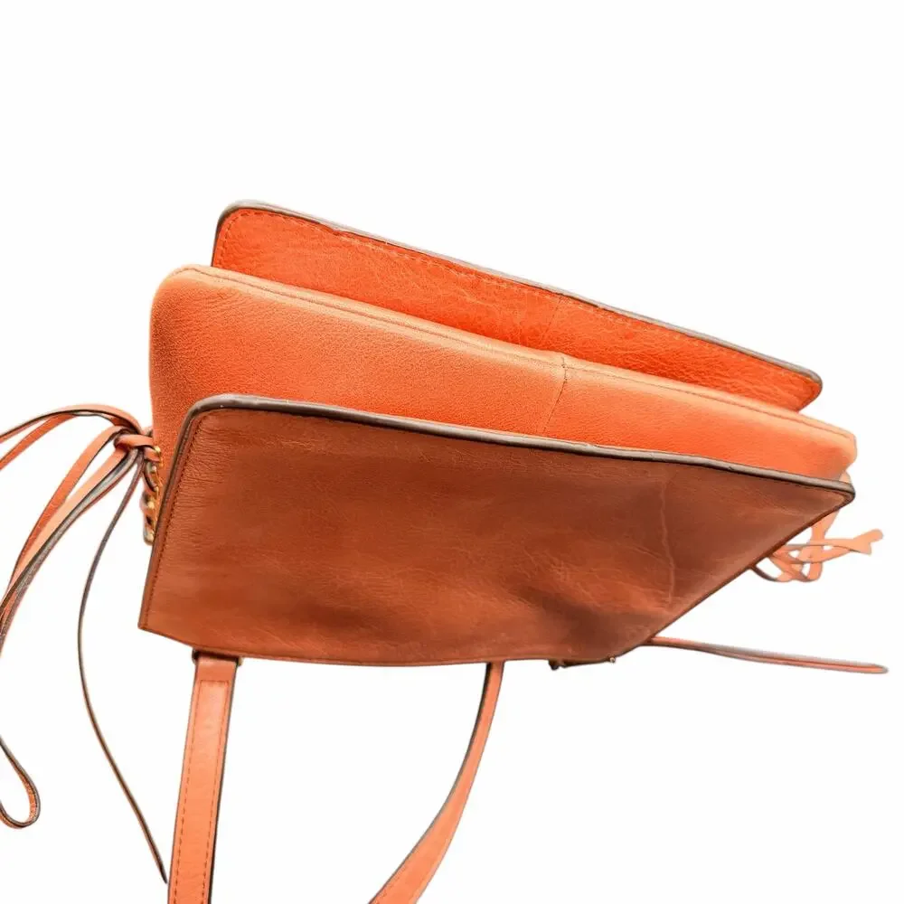 DKNY Coral Leather Crossbody Bag w/ Pockets & Lace-Up Sides